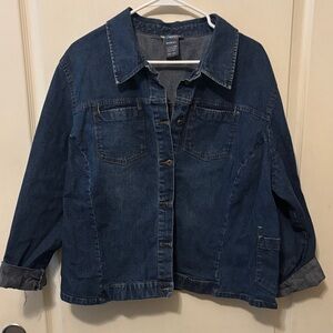 SA  Indigo Oversized Denim Jacket with Stitching Details